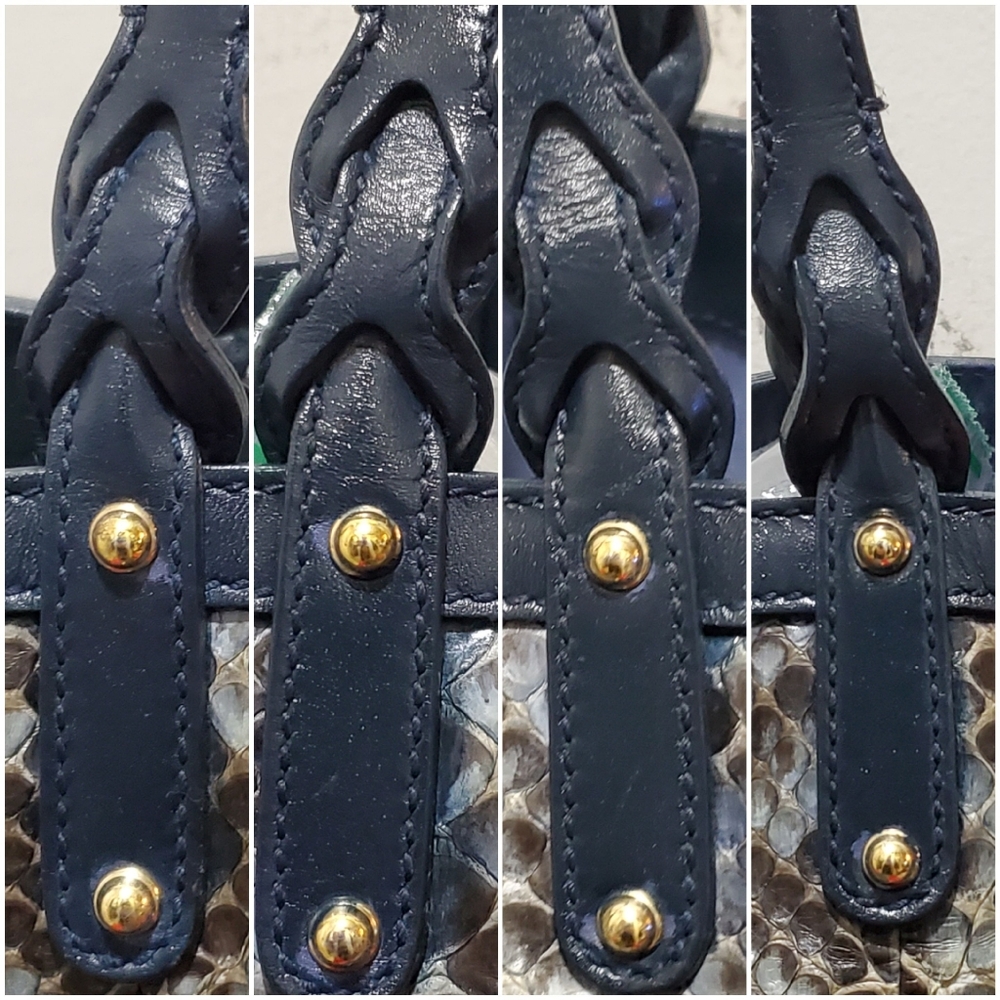 Authentic Gucci Blue Python Craft Tote - Picture 14 of 16